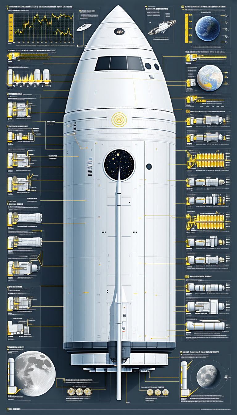 The Image Is A Detailed Diagram Of A Rocket, Showing Its Various Components And Their Functions
