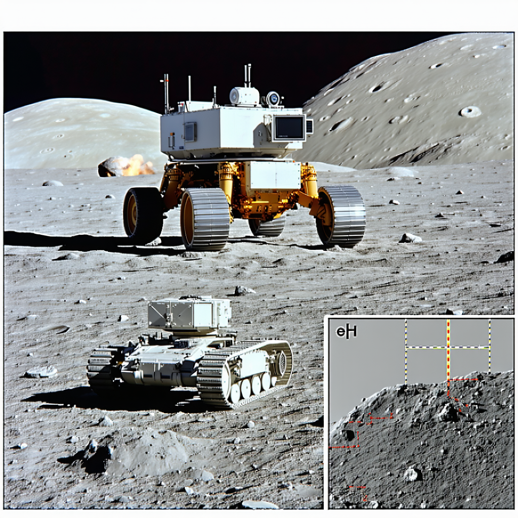 A White Robotic Vehicle, Possibly A Rover, Sitting On A Rocky Surface