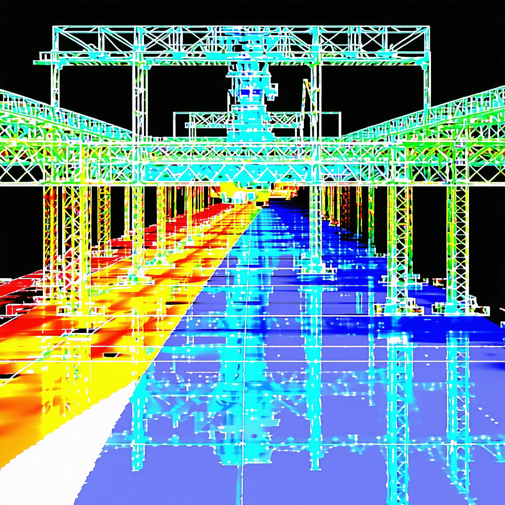 A Large, Multi-colored Structure Is Shown In A 3d Image