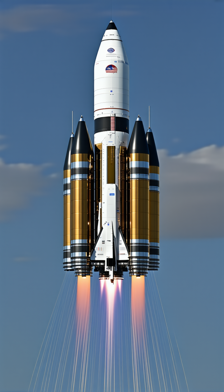 A Rocket Is Shown In The Image, With Its Engine On And Its Tail End Visible