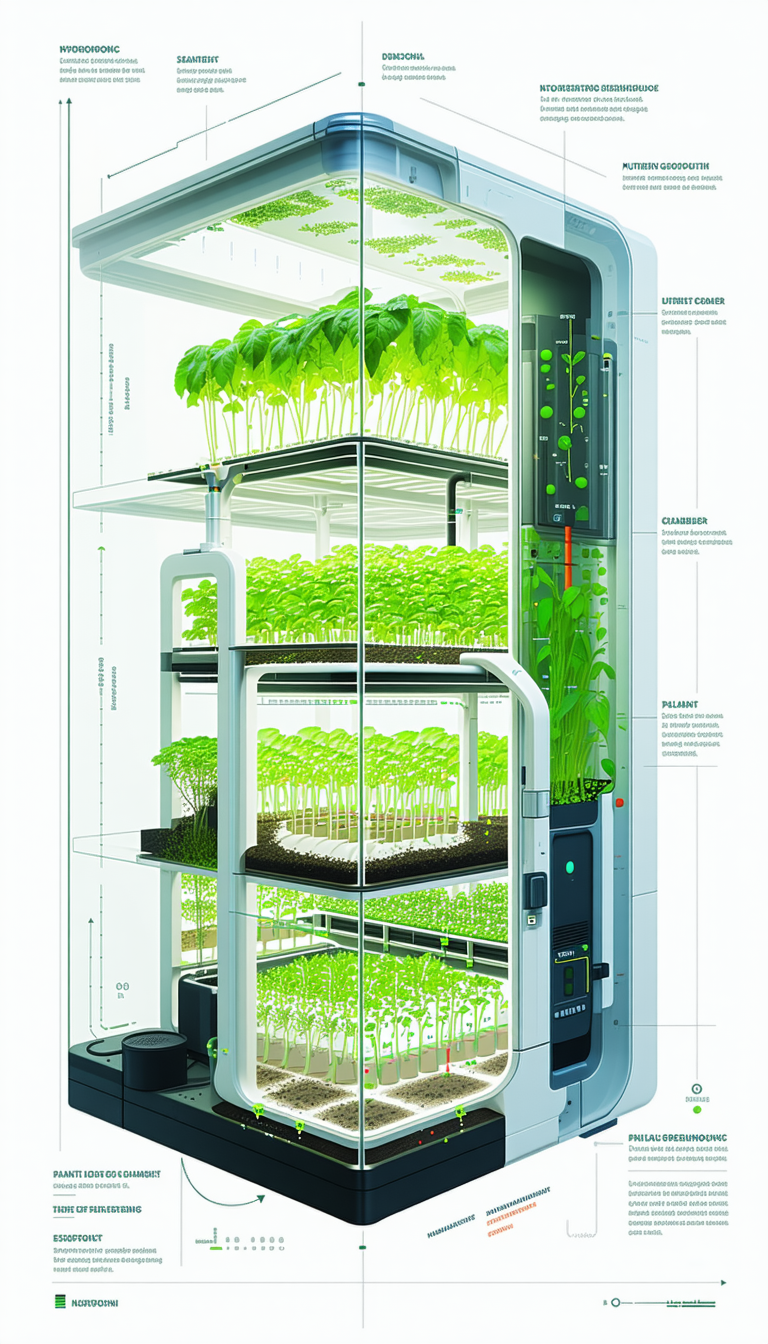A Large, Multi-layered Greenhouse Filled With Various Plants