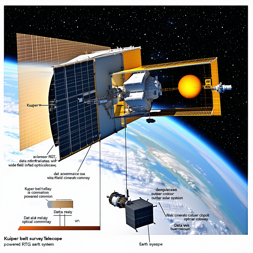 A Spacecraft With A Large Dish Antenna On Top Of It