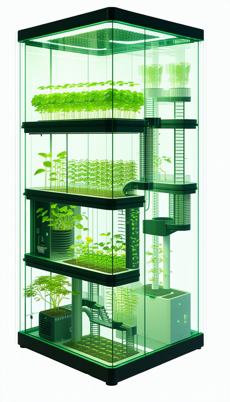 A Large, Multi-tiered Greenhouse Filled With Various Plants