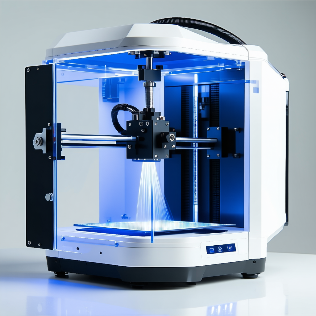 A Large, White 3d Printer Is Sitting On A White Table