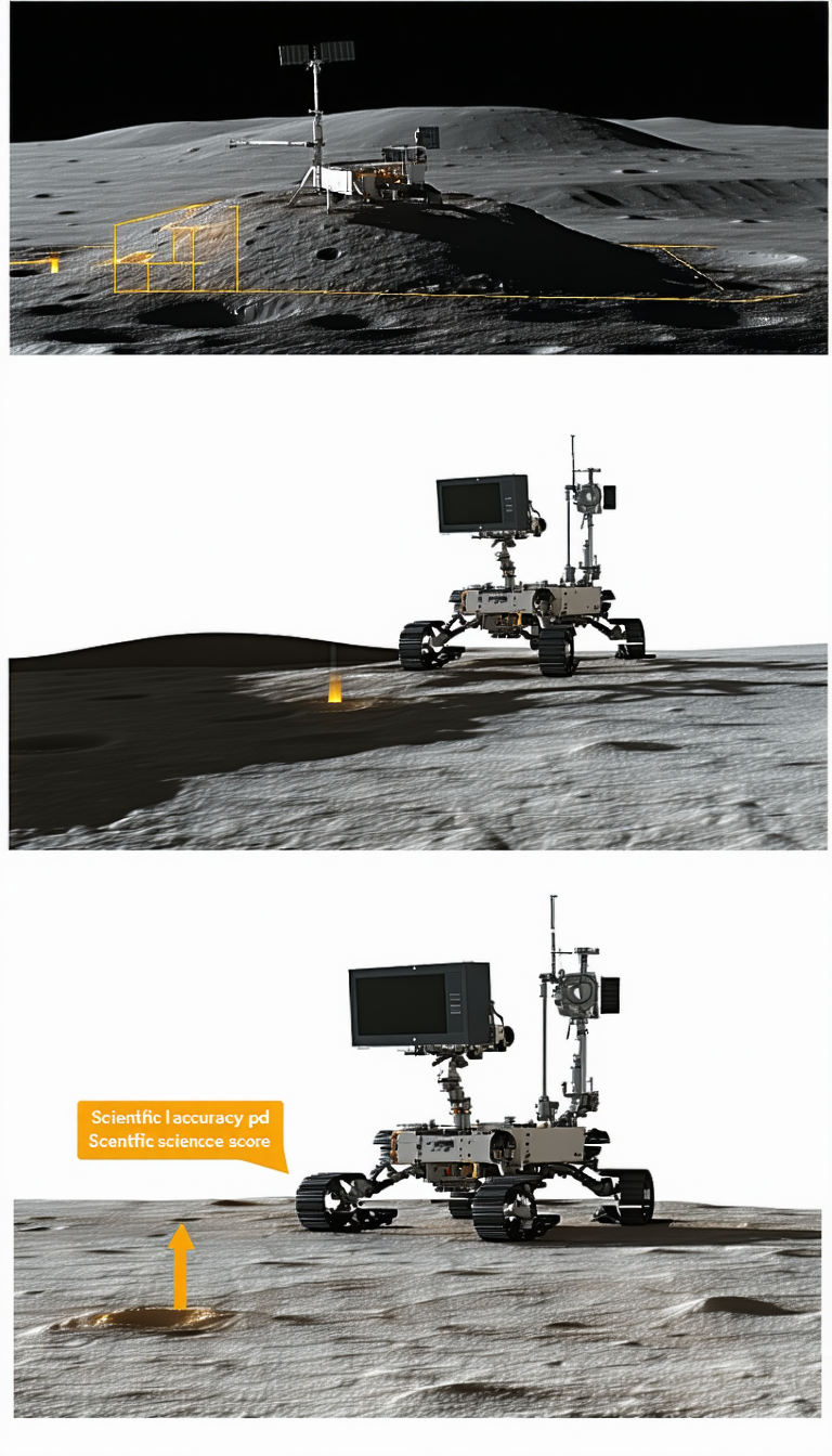 The Image Is A Split-screen Display Of A Rover On A Planet
