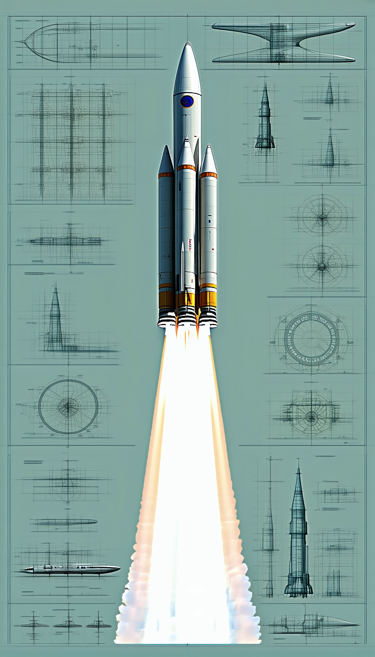 A Rocket Is Shown In A Series Of Diagrams, With The Main Focus On The Rocket's Engine