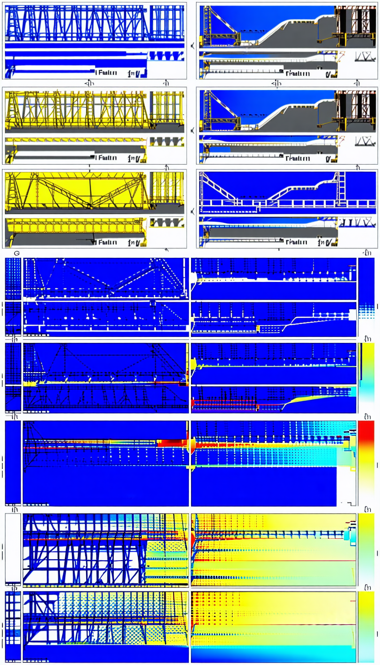 The Image Is A Series Of Diagrams, Each Showing A Different Perspective Of A Bridge