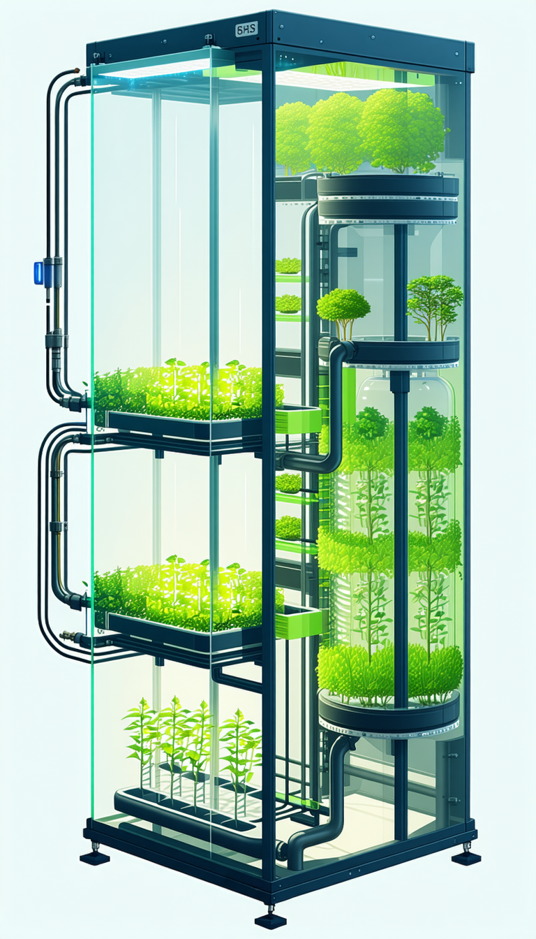In The Image, There Is A Large, Multi-level Greenhouse Filled With Various Plants