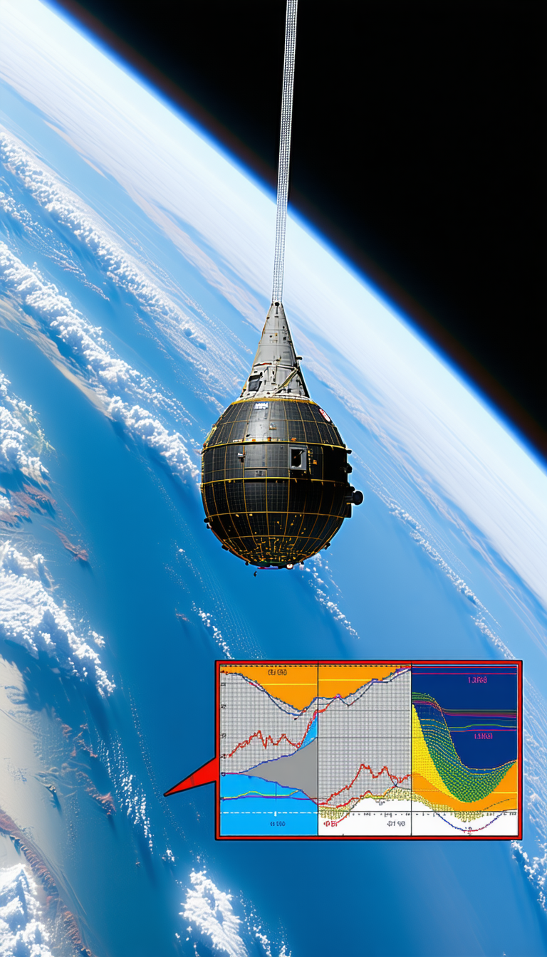A Spacecraft, Possibly A Satellite, Flying High In The Sky