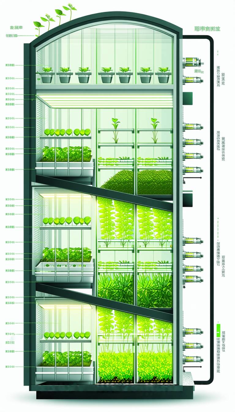 A Large, Multi-level Greenhouse Filled With Various Plants