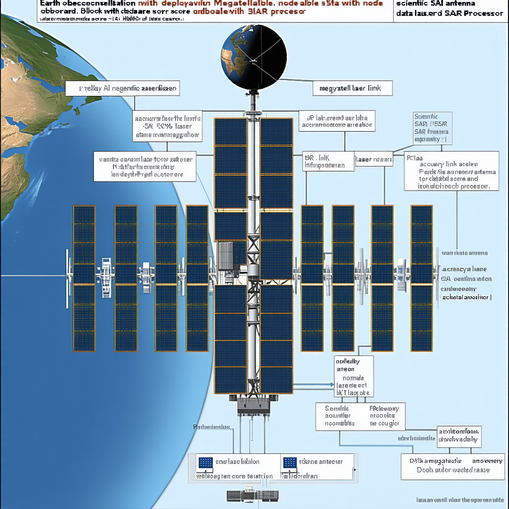 The Image Is A Diagram Of A Space Station, Showing The Various Components And Their Functions