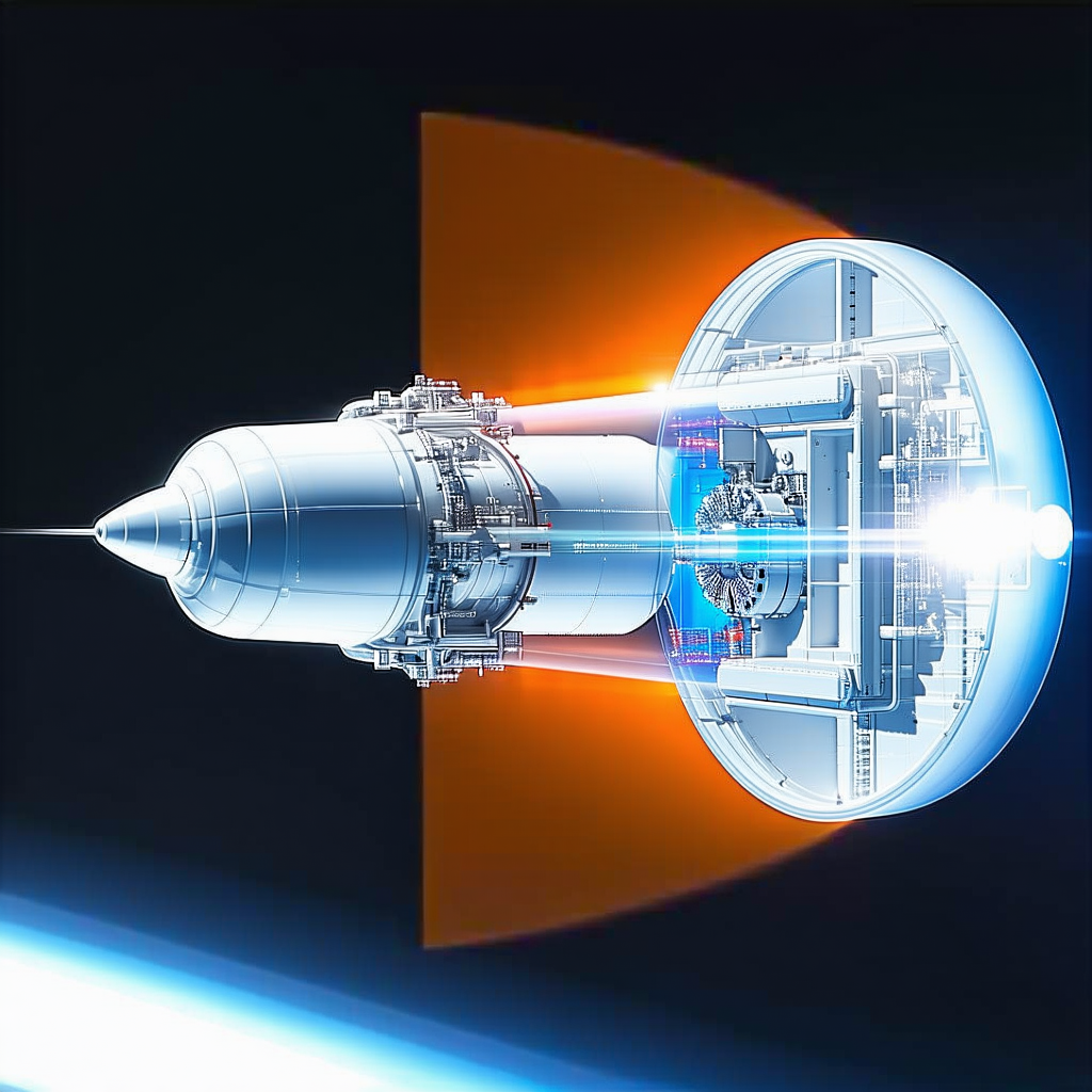 A Space Shuttle, Which Appears To Be A Large, White, And Round Object