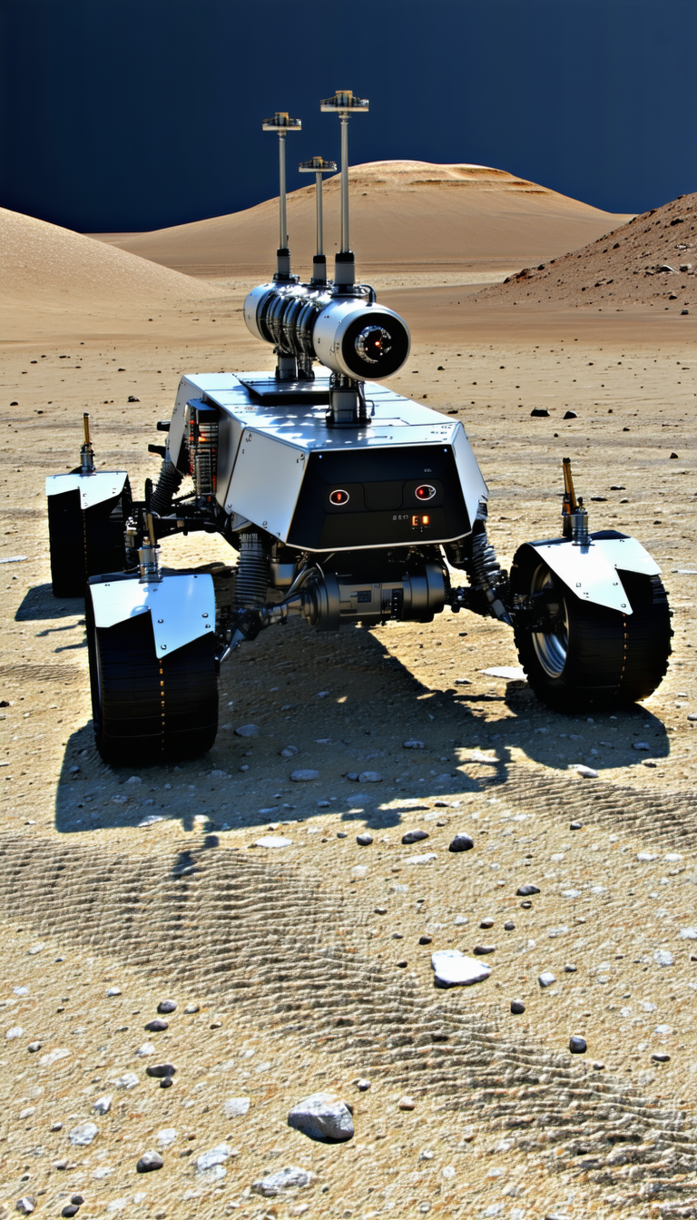 A Futuristic Robotic Vehicle With A Large Gun Mounted On Its Back