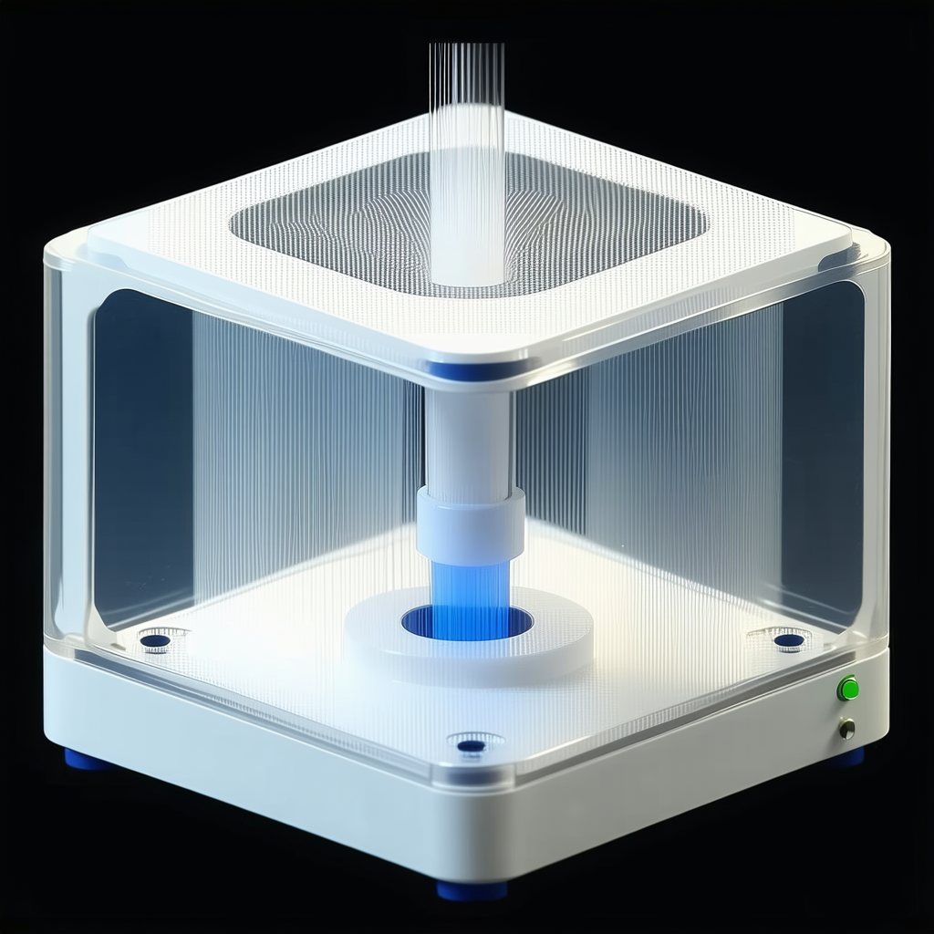 A White And Blue Box With A Blue Light Inside