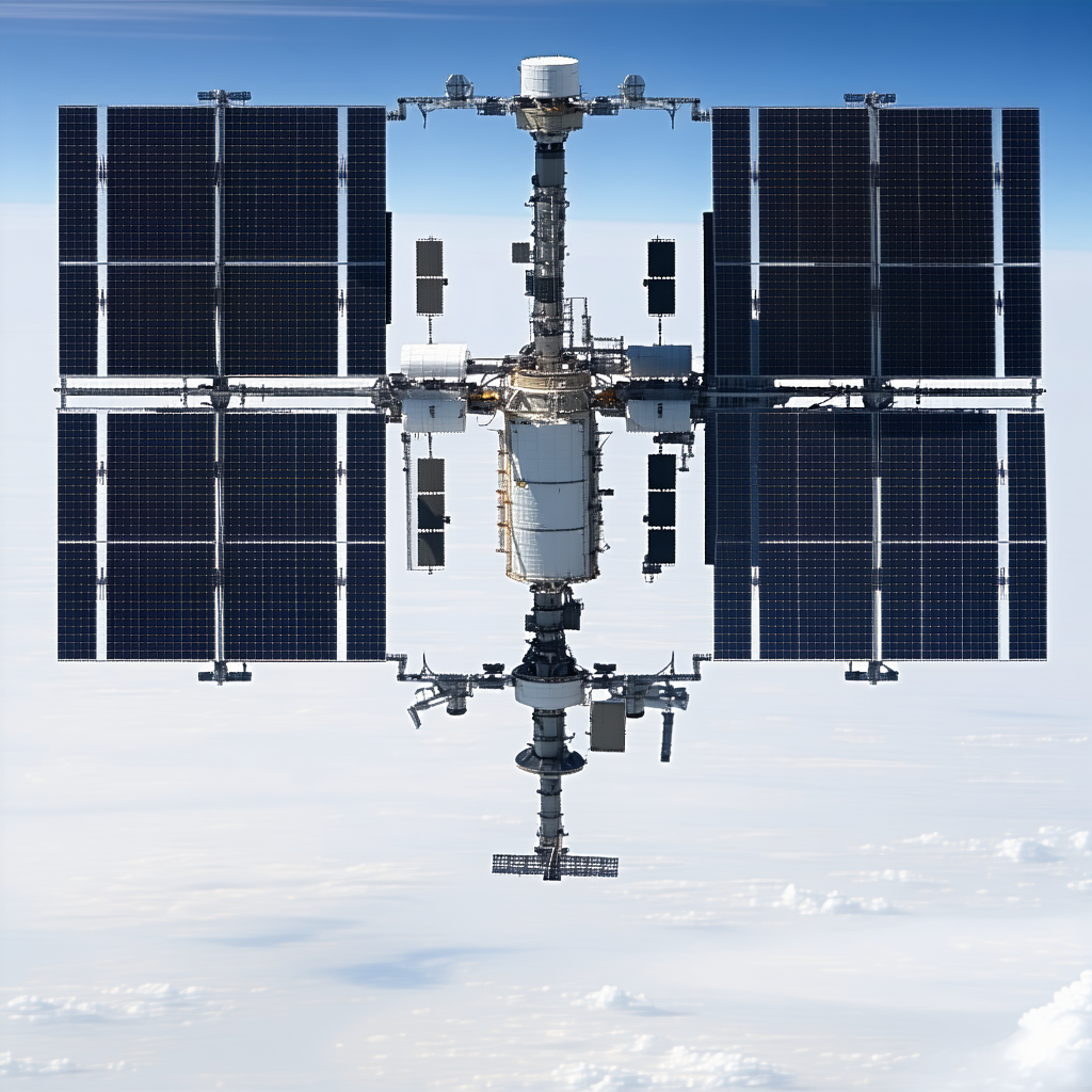 A Large Satellite With A Dome-shaped Structure On Top Of It