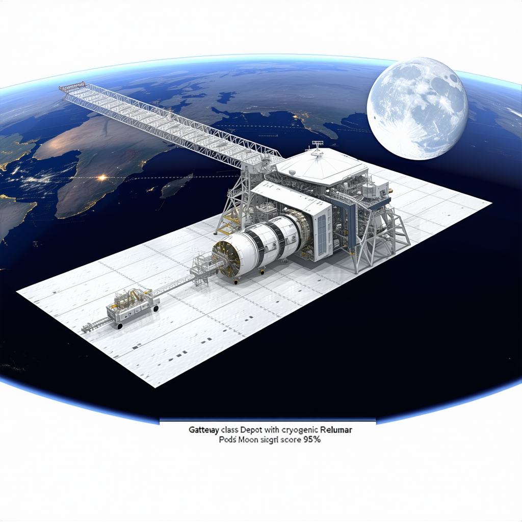 white blue illustration space station