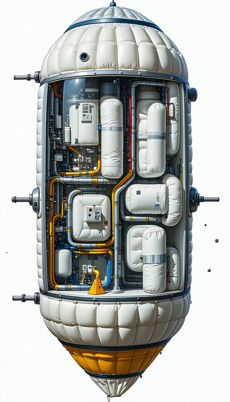 computer-generated drawing large white cylinder