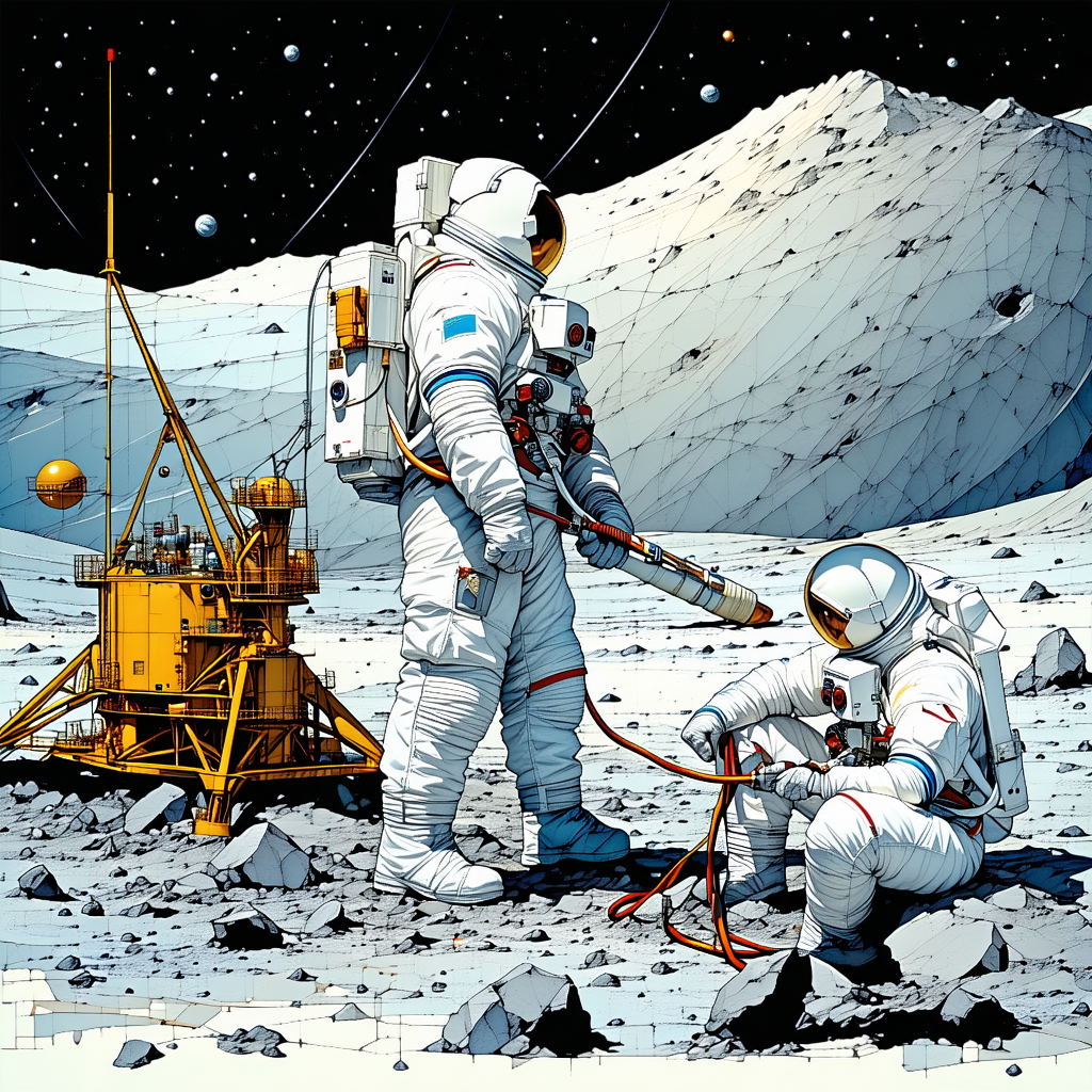 In The Image, There Are Two Astronauts On The Moon, Standing Next To Each Other