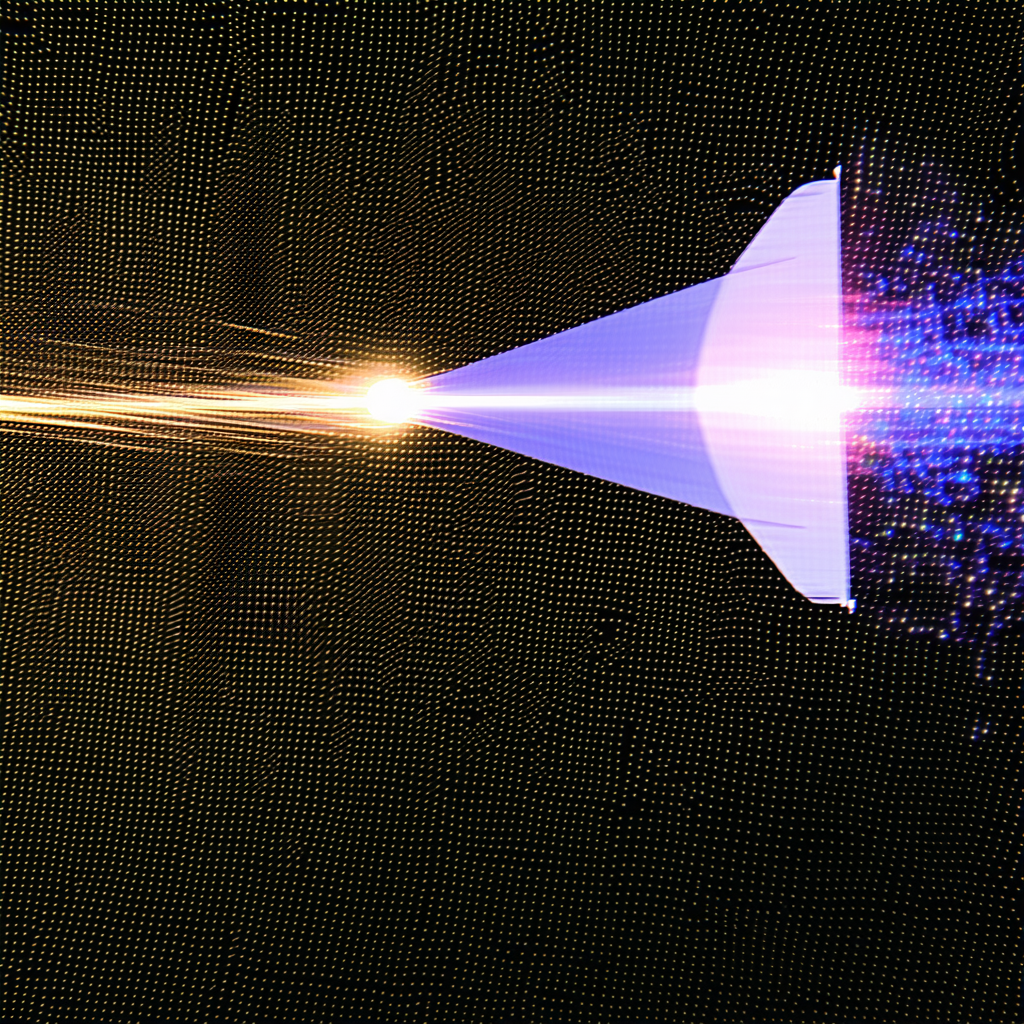 A Bright Light Source, Possibly A Laser Or A Light Bulb, Emitting A Beam Of Light