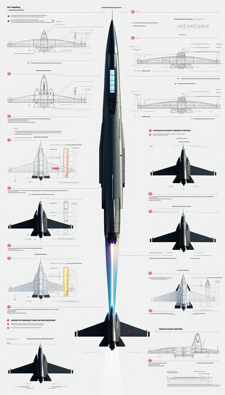 A Large Poster Is Displayed, Showing A Jet Fighter Plane In Various Stages Of Its Flight