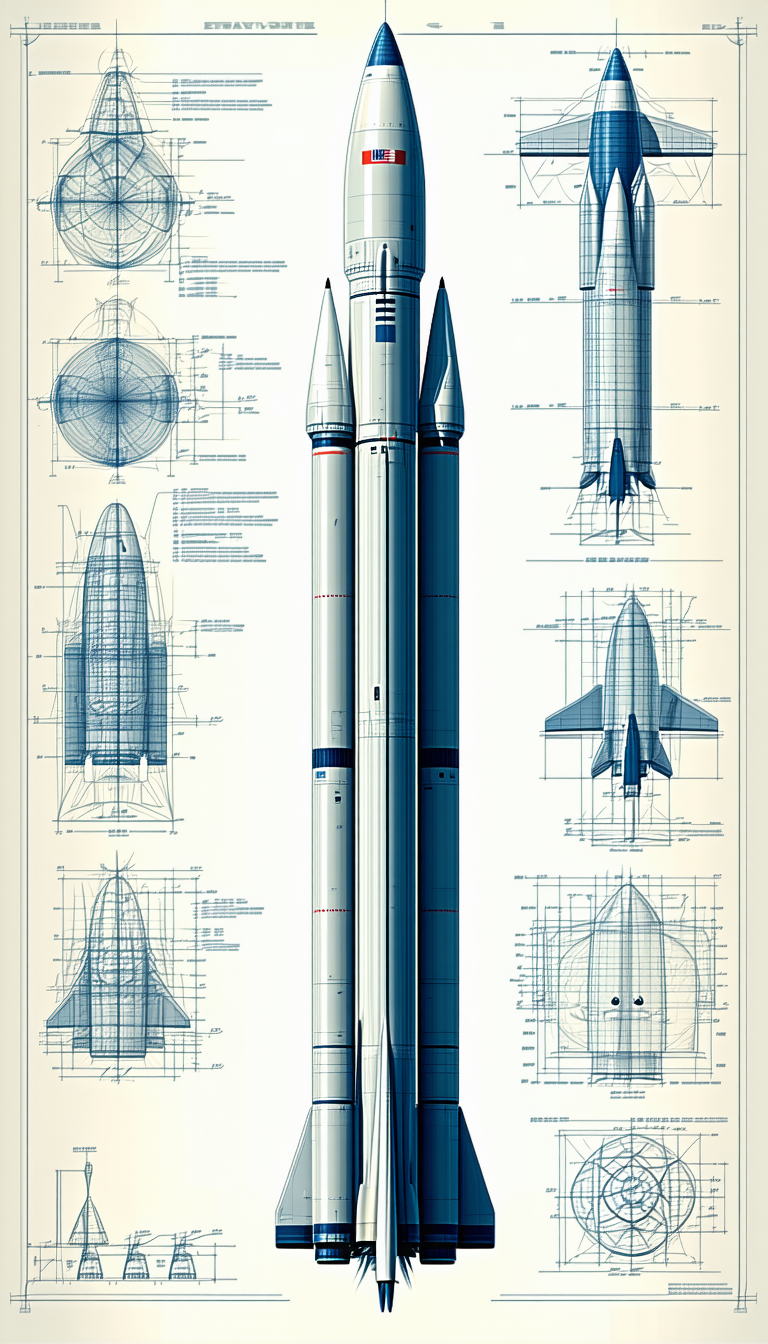 A Blueprint Of A Rocket Is Displayed In A Poster