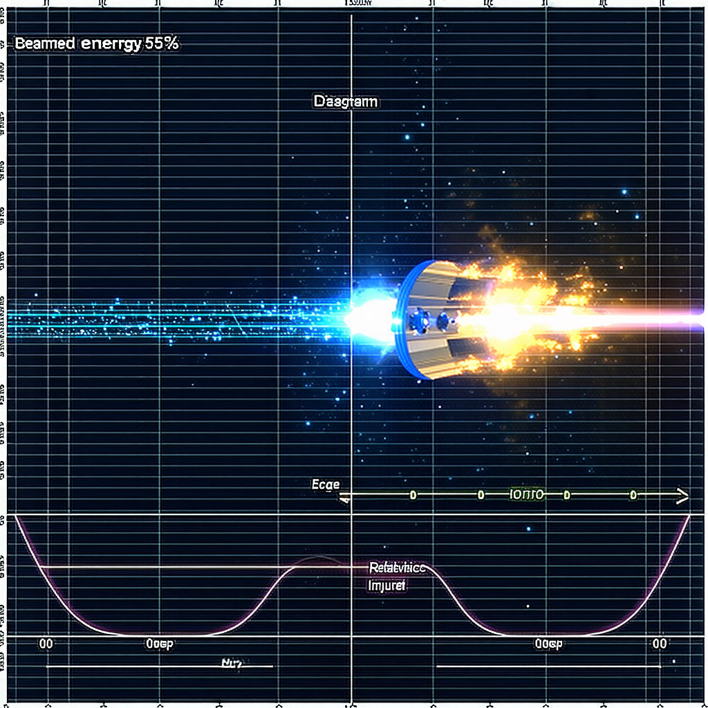 The Image Is A Graphic Representation Of A Spaceship Traveling Through Space