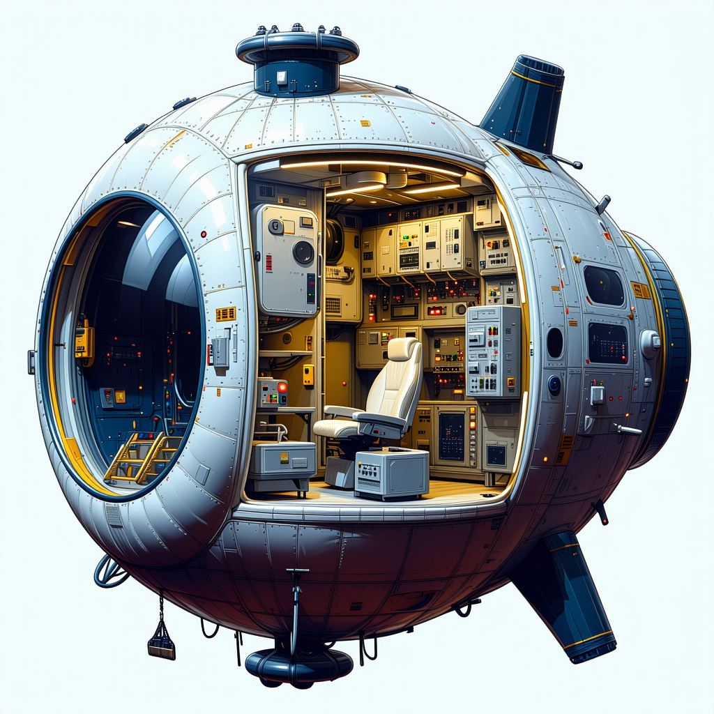 A Large, Round Spacecraft Is Shown In A 3d Rendering