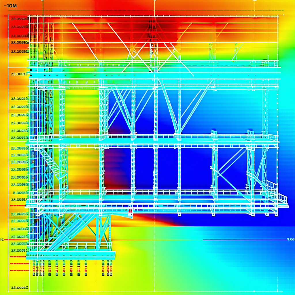 A Blue And White Building Is Shown In A 3d Model