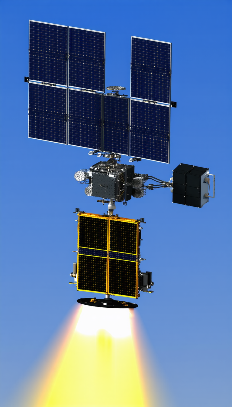 A Space Shuttle Is Shown In The Image, With A Rocket Attached To The Bottom Of It