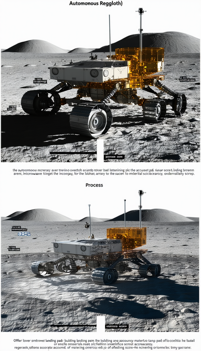 The Image Is A Split-screen Display Of A Robotic Vehicle On A Planetary Surface