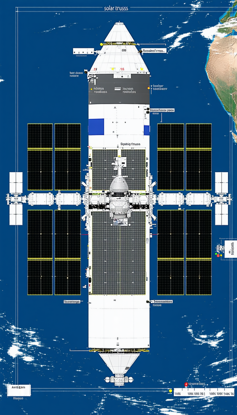 A Space Shuttle On A Runway, With A Large Satellite Attached To The Side Of It