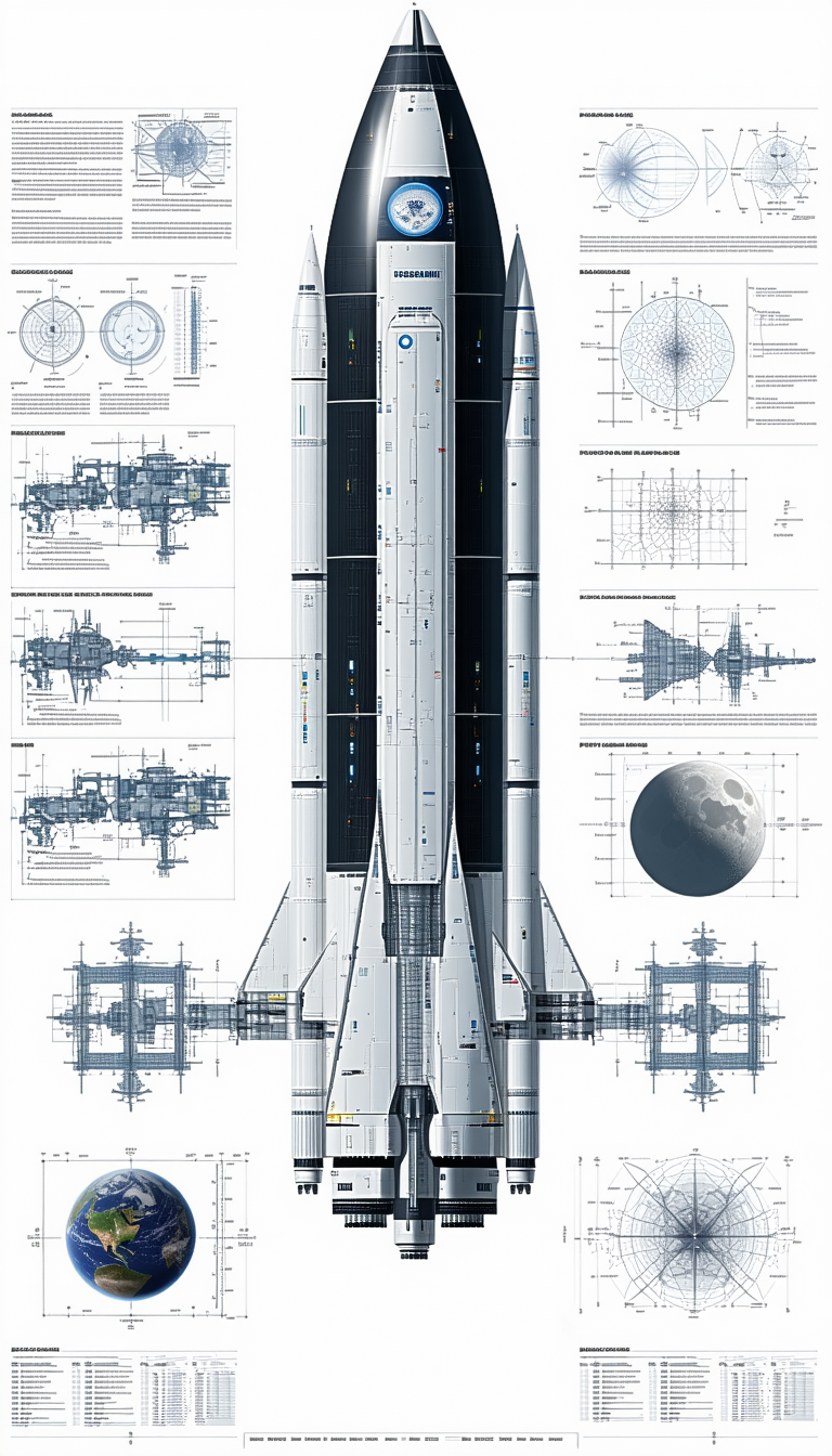 A Large White Space Shuttle Is Shown In A Detailed Diagram