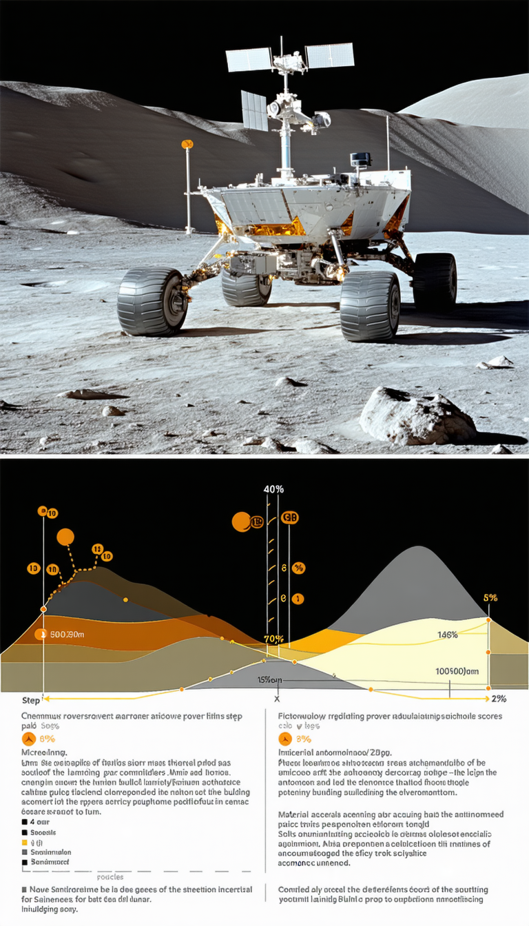 A Rover Vehicle On The Moon, With A Large White Rover In The Foreground