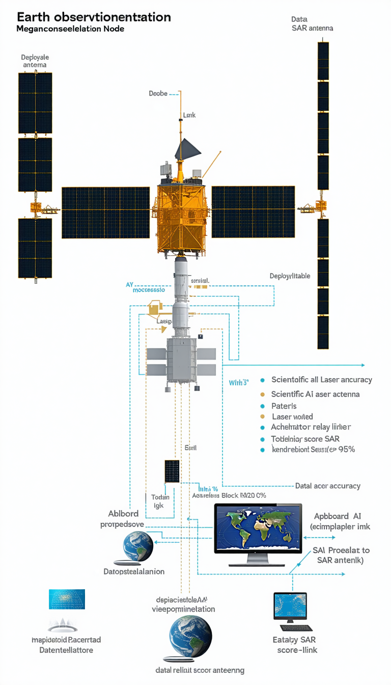The Image Is A Diagram Showing The Various Components Of A Spacecraft