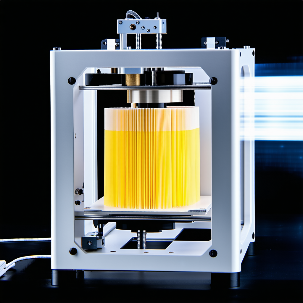 A Yellow Object Is Being Made In A Machine