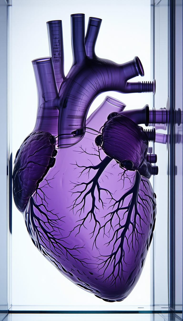 A Purple Heart With A Tube Running Through It