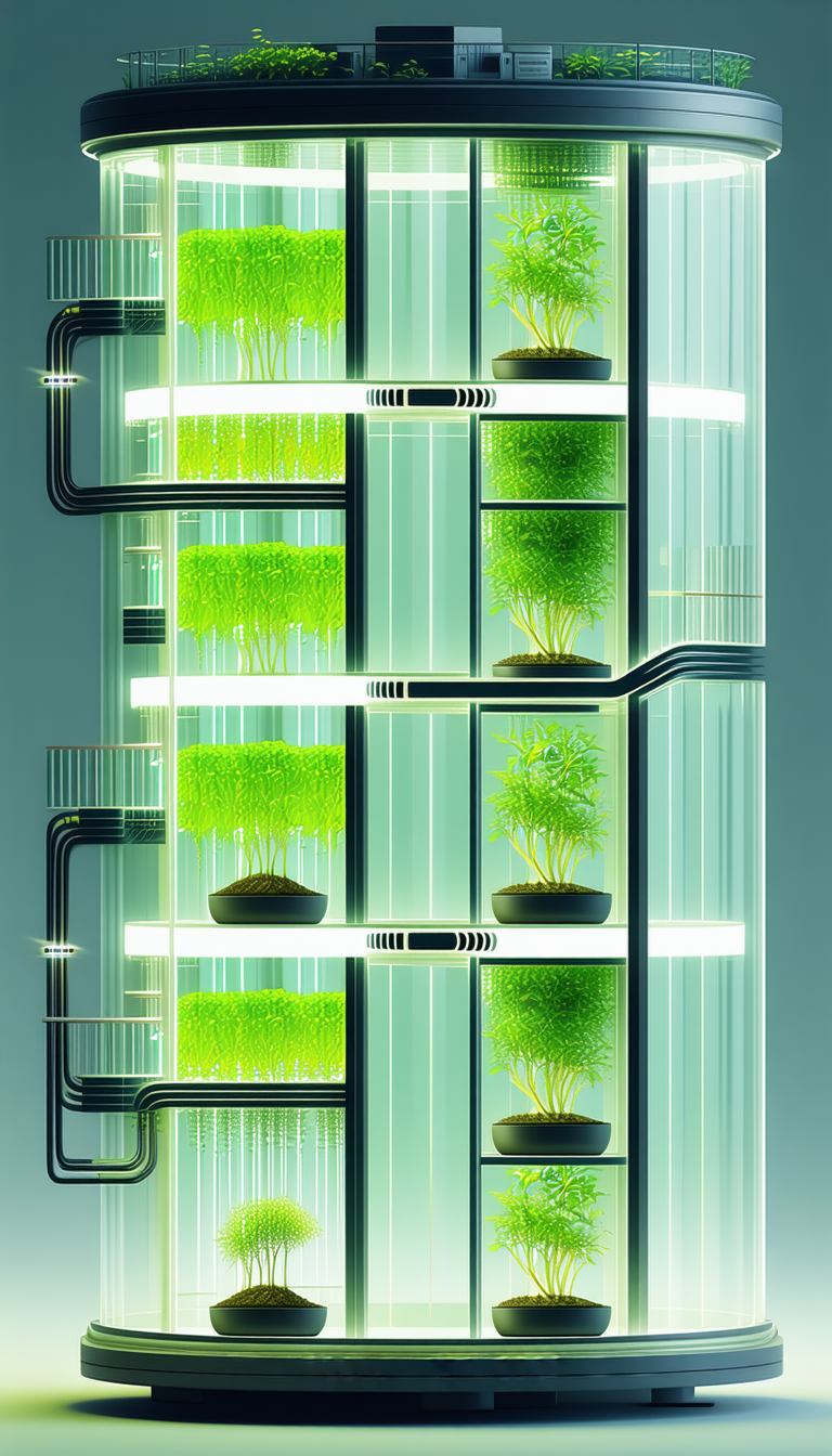 A Large, Multi-layered Greenhouse Filled With Various Plants