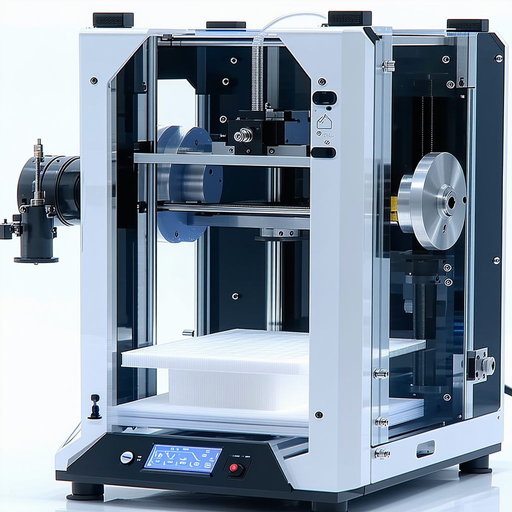 A White And Black Machine Is Sitting On A White Surface
