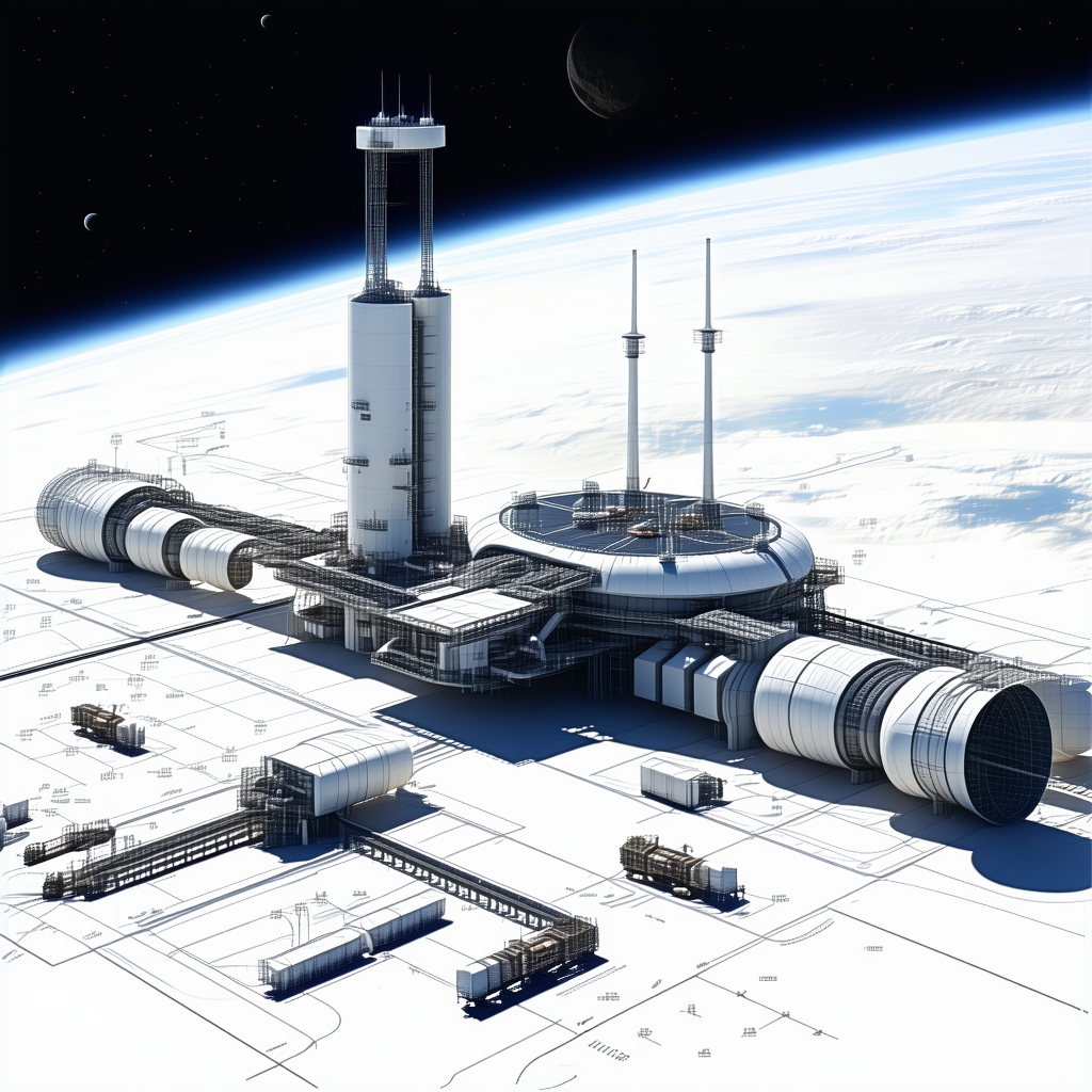 A Large, Futuristic Space Station With A Dome-shaped Structure