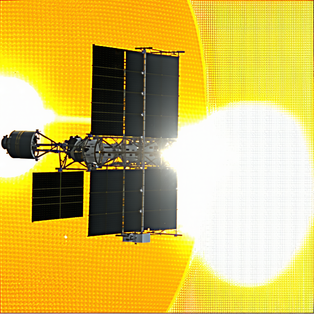 A Spacecraft With A Large Solar Panel On Its Side