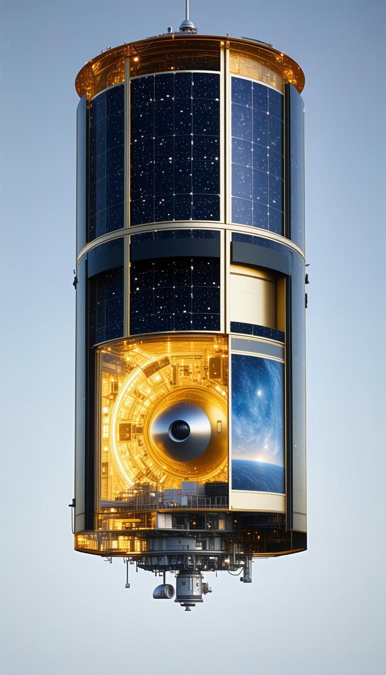 A Large, Tall Building With A Large Window On The Side