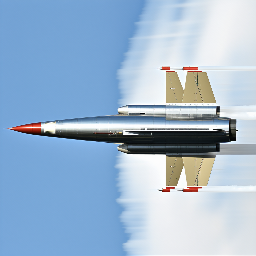 A Jet Is Flying Through The Sky, Leaving A Trail Of Smoke Behind It