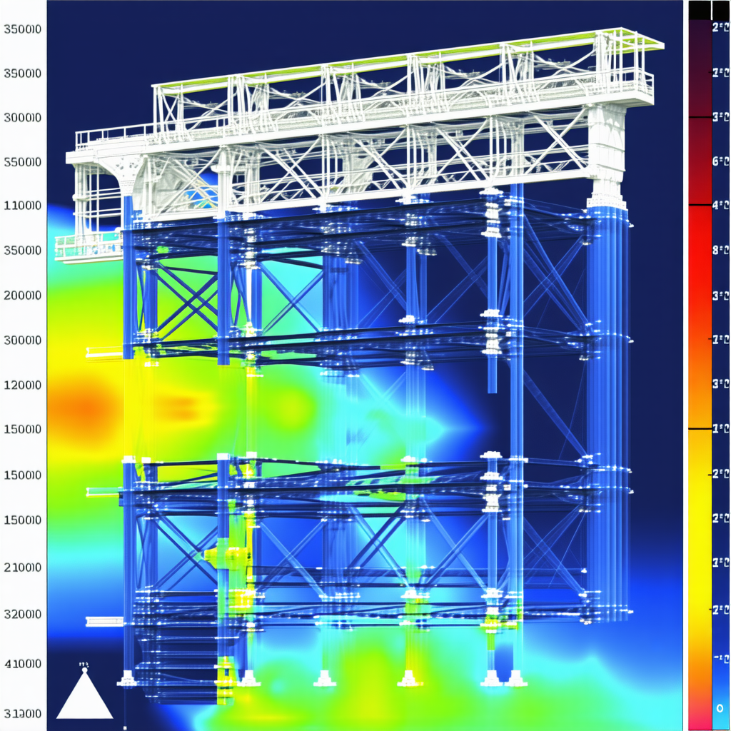 The Image Is A 3d Model Of A Large Structure, Possibly A Bridge Or A Building