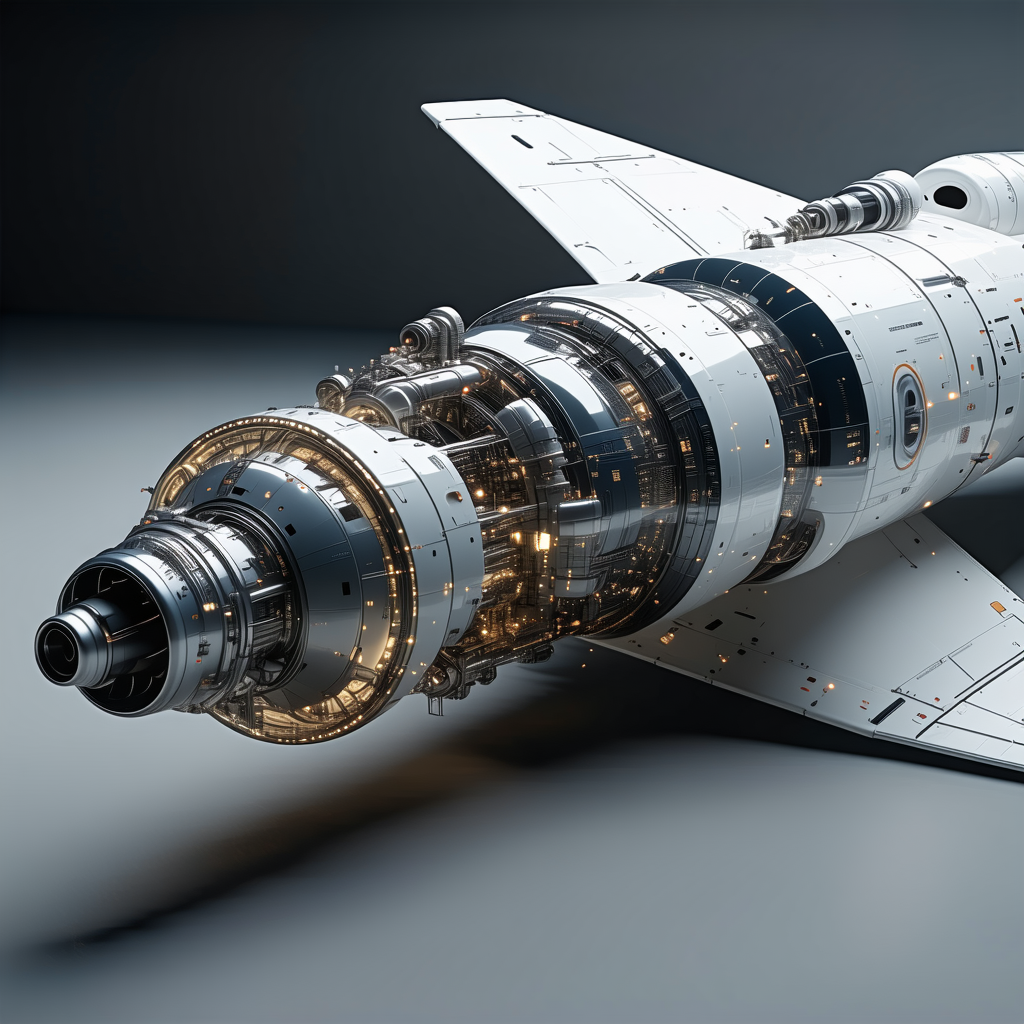 A White Space Shuttle Is Shown In A Close-up View