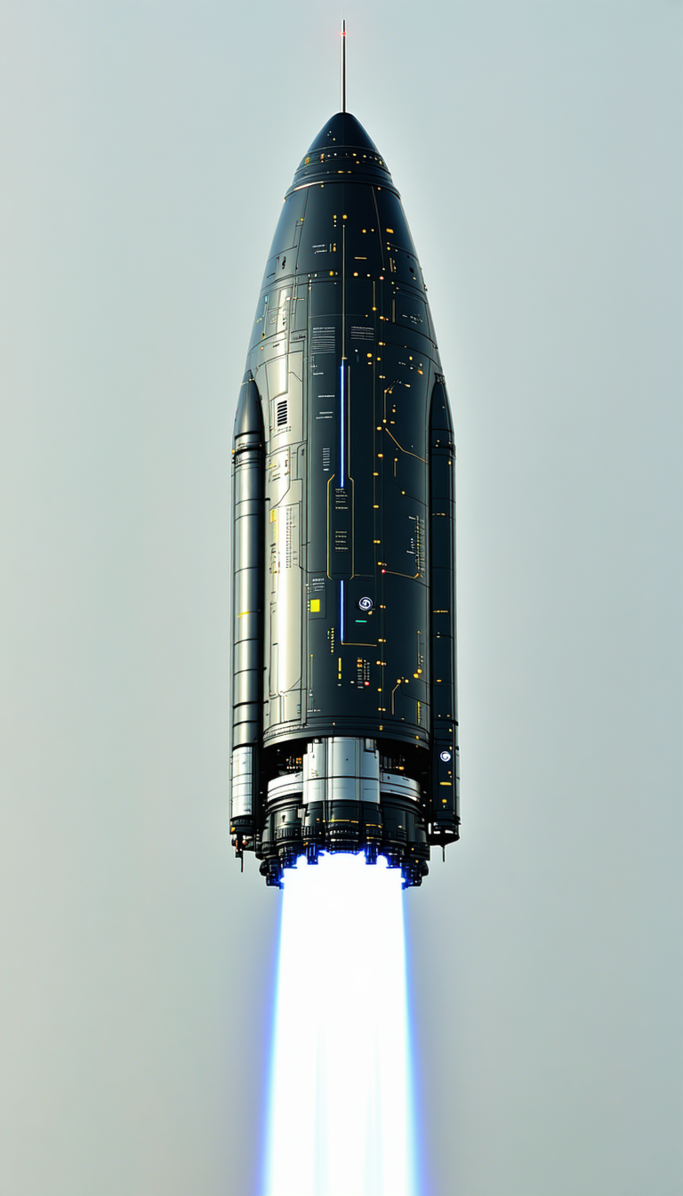 A Futuristic Spacecraft With A Long