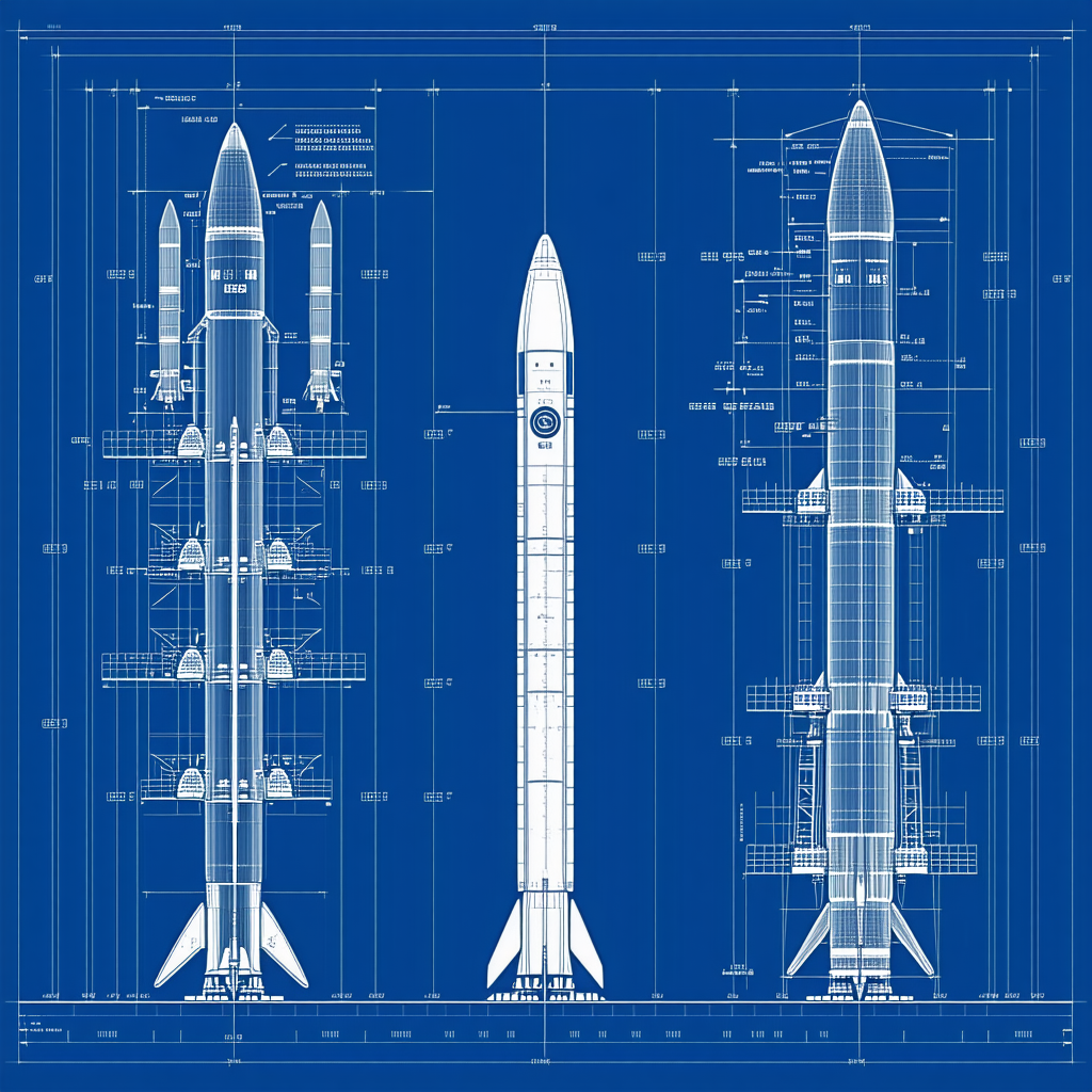 blue drawing rocket shown