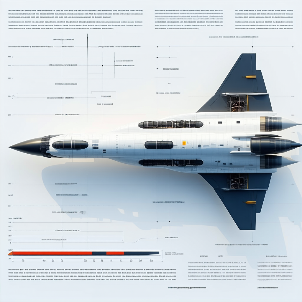 A Large, White, And Gray Fighter Jet Is Shown In A Diagram