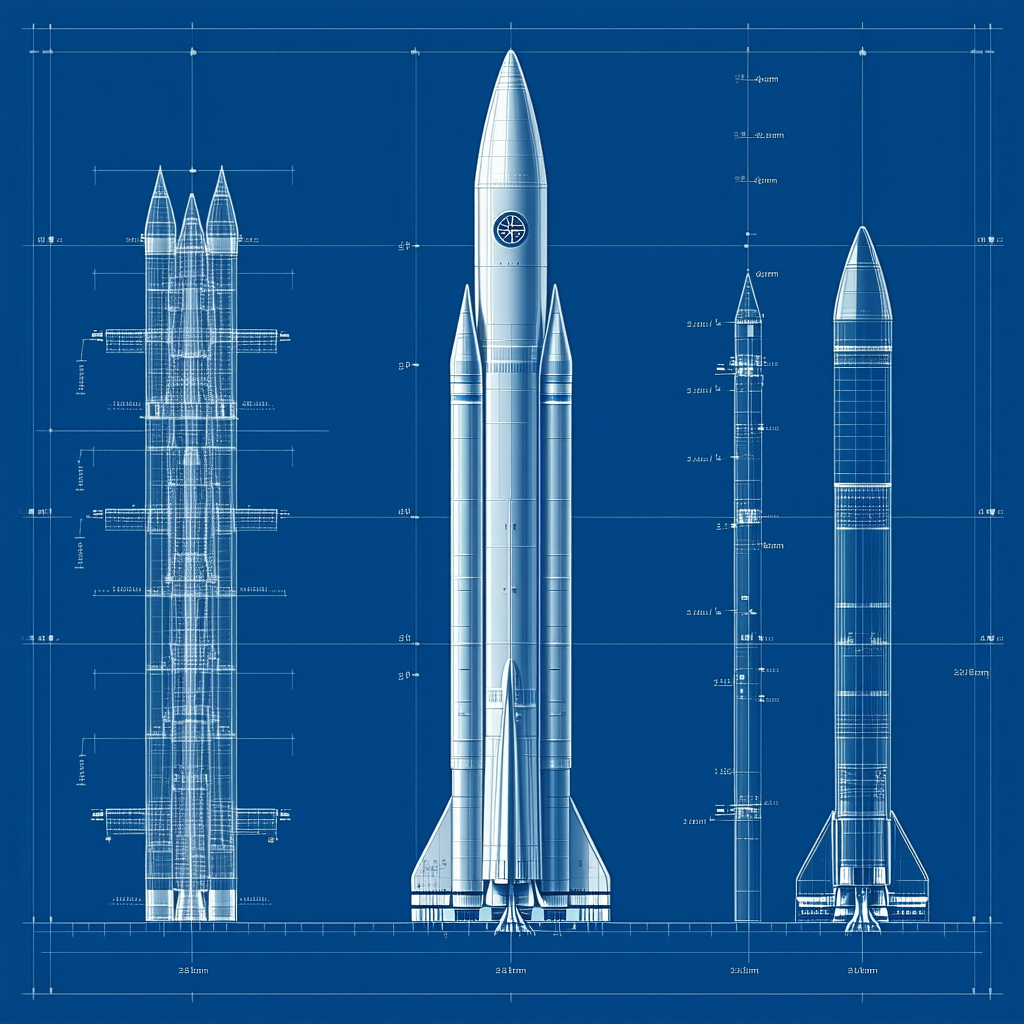 A Blueprint Of A Rocket Ship, Showcasing Its Various Components