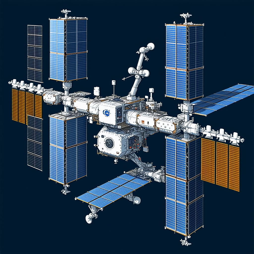 The Image Is A Computer-generated (cgi) Illustration Of A Space Station