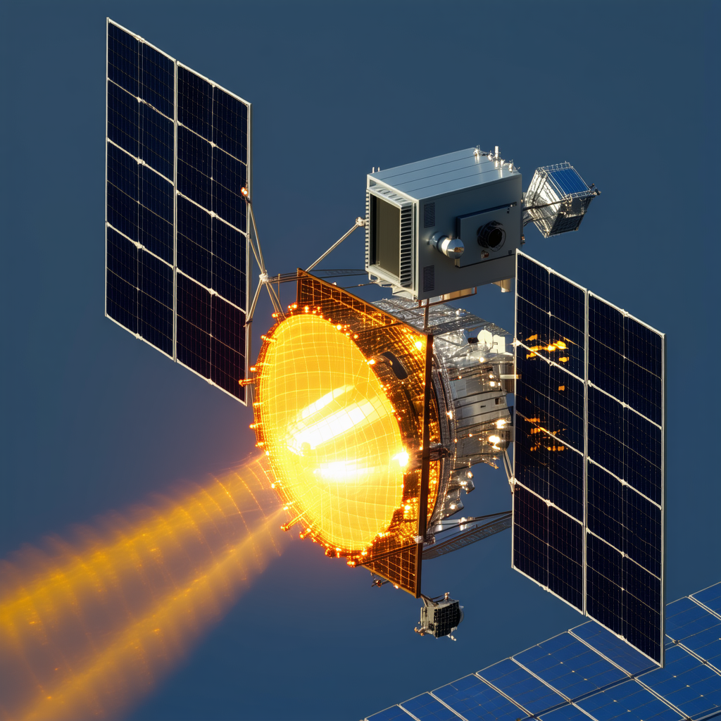 A Spacecraft With A Solar Panel On Its Side